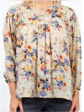 THE GREAT. DUSKFALL SILK PEASANT SHIRT SIZE S